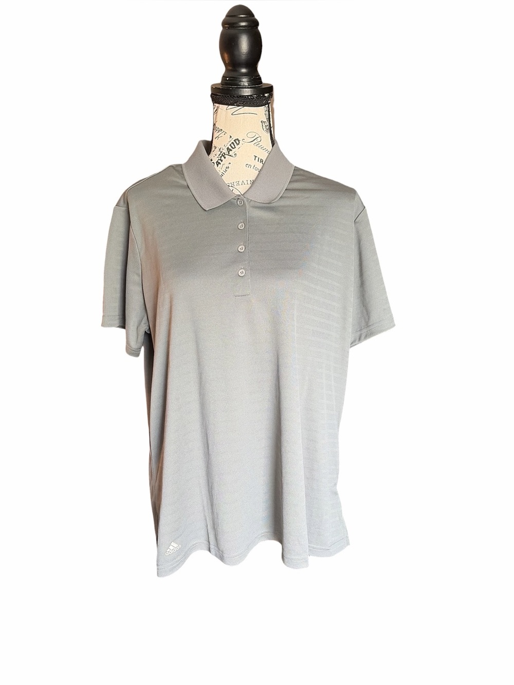 NWOT Adidas Golf Polo Short Sleeve Minimalist Athleisure Preppy Gray 2XL XXL